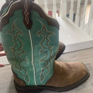 Turquoise and Brown Western Boots